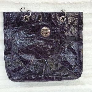 Kate Landry tote, deep purple purse/tote bag, EUC